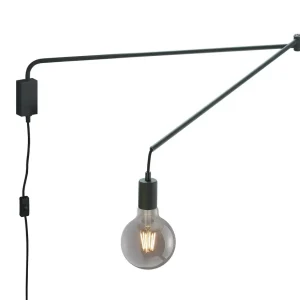 Trio Leuchten Applique murale Line 200200132 en métal noir mat avec 1 ampoule E27