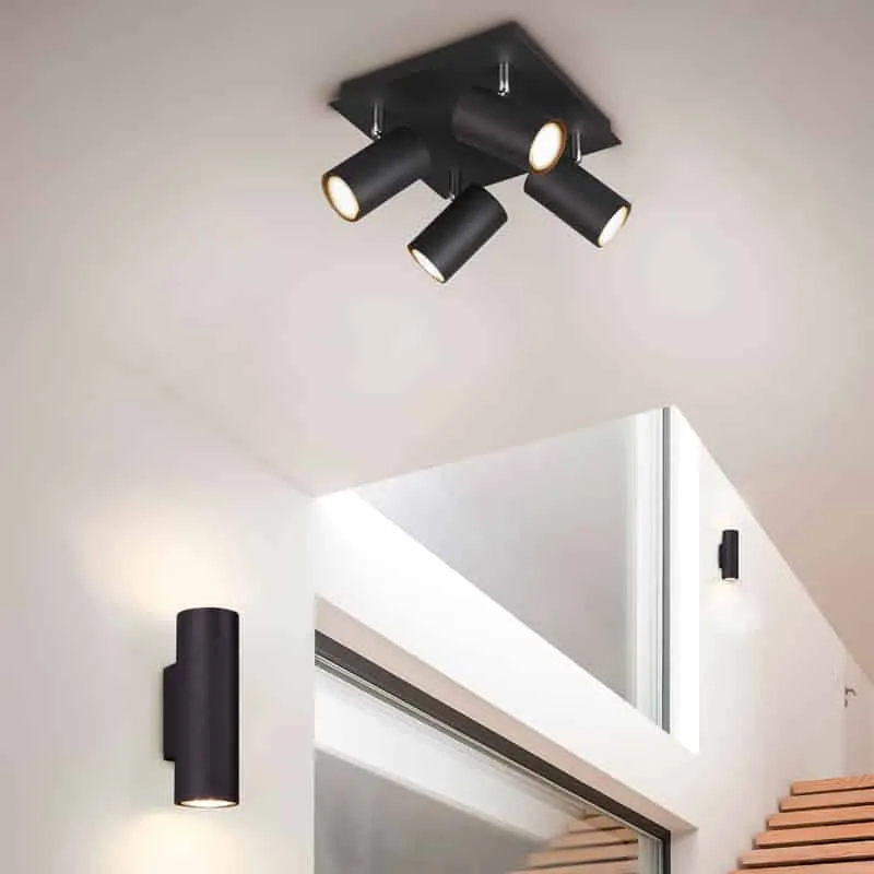Trio Marley metal ceiling lamp black mat 612400532