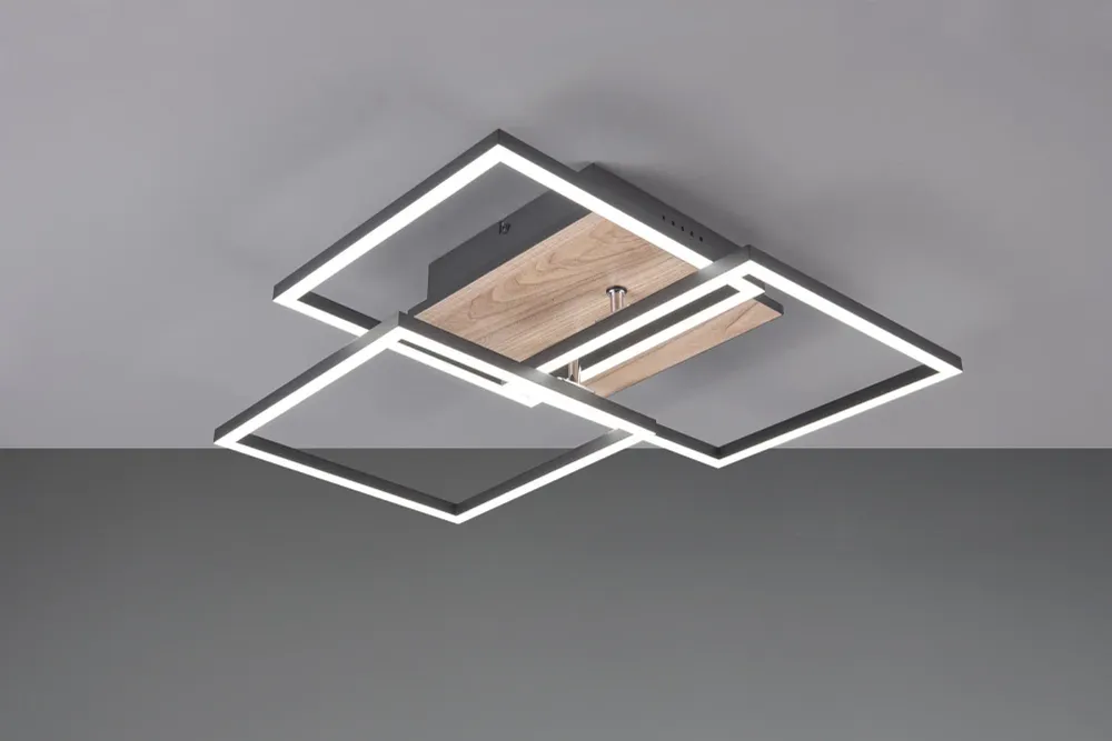 Trio Mobile LED ceiling lamp MDF imitation wood R62883135