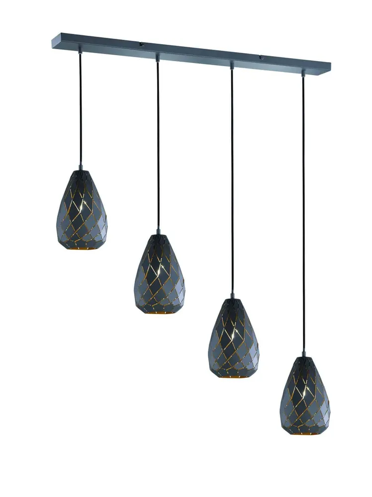 Trio Onyx Anthracite Metal Pendant Lamp 301300442