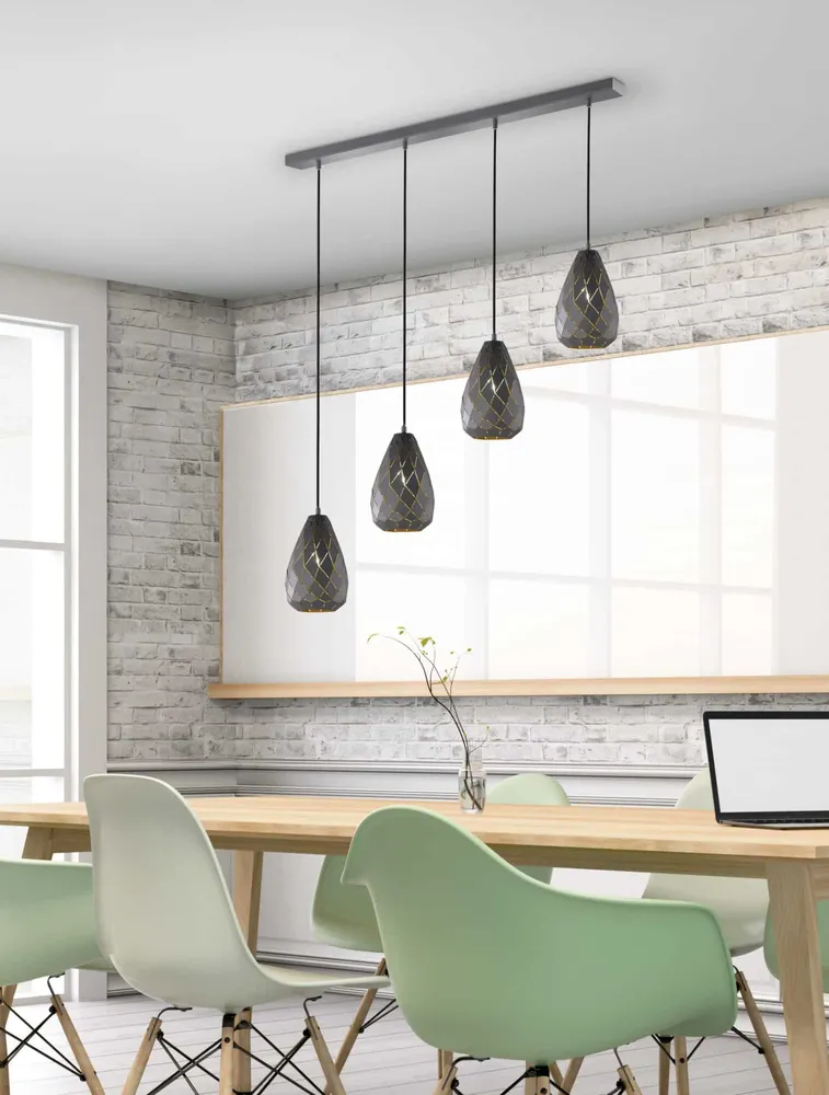 Trio Onyx Anthracite Metal Pendant Lamp 301300442