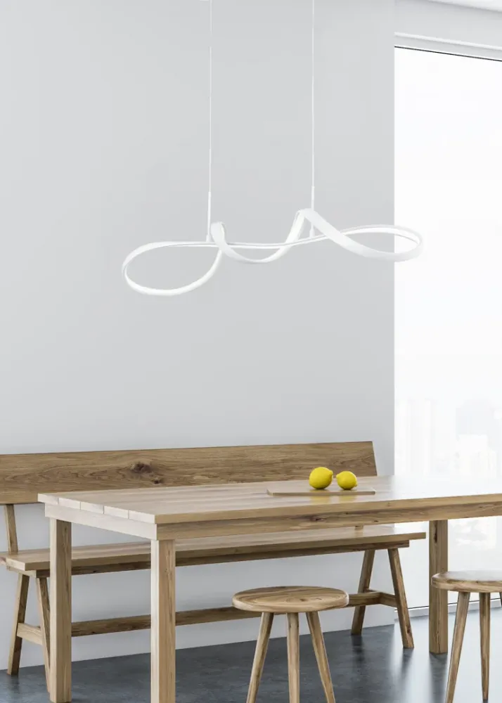 Trio Perugia White Mat Metal LED Pendant Lamp R37091131