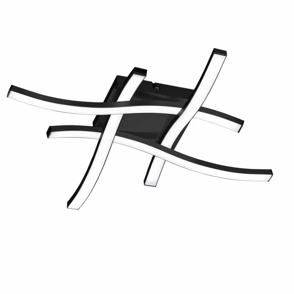 Trio Route LED metal ceiling light mat black R62474132