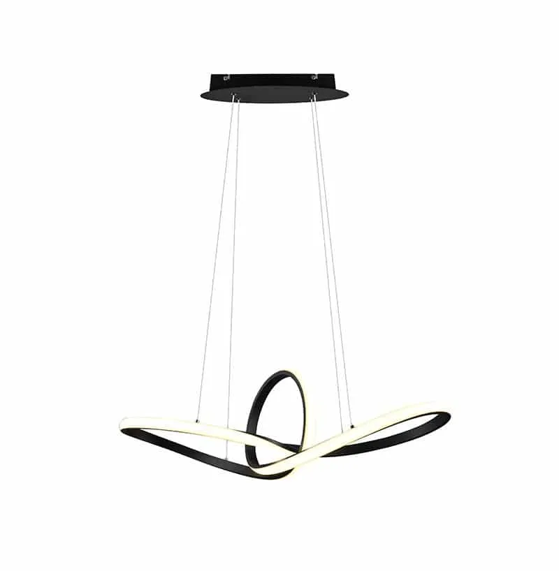 Trio Sansa Black Mat Metal LED Pendant Lamp R32751132
