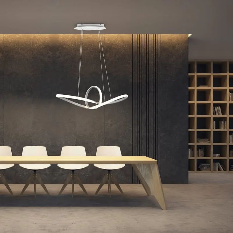 Trio Sansa Black Mat Metal LED Pendant Lamp R32751132