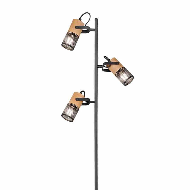 Trio Tosh Black Mat Metal Floor Lamp 404300332