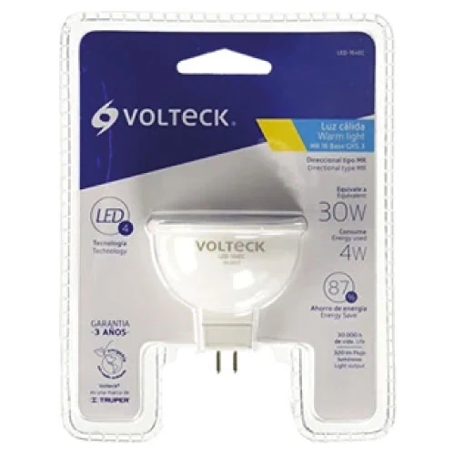 LÁMPARA DE LED, MR16, 127V, 4 W, LUZ DE DÍ VOLTECK COD. 46178 TRUPER