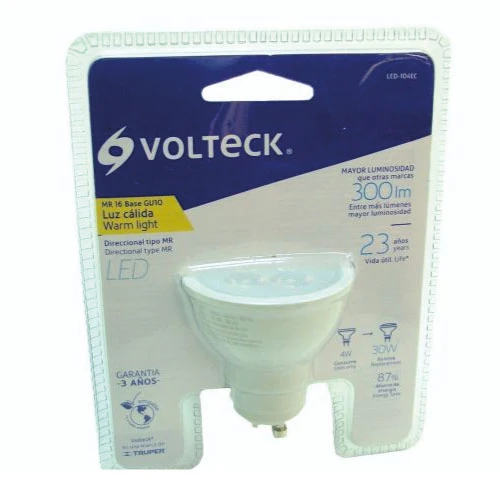 LÁMPARA DE LED, MR16, GU10, 6 W, LUZ CÁLIDA VOLTECK COD. 46218 TRUPER