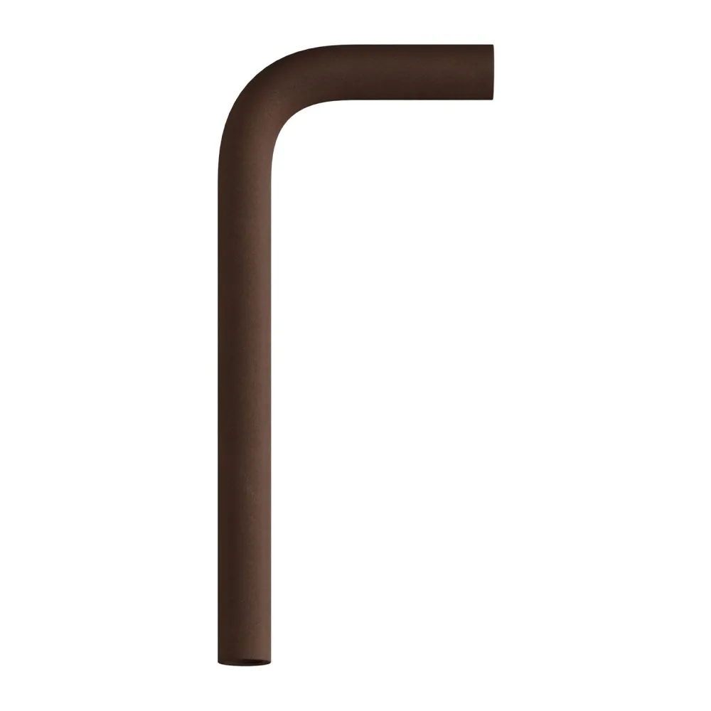 Tube courbé d’extension 14 cm en métal - Rouille foncée peinte