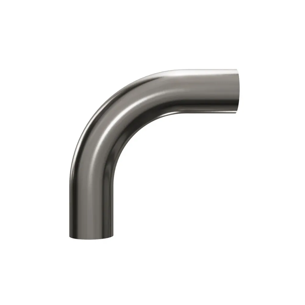 Tube d’extension courbé 5 cm en métal - Acier inox satiné