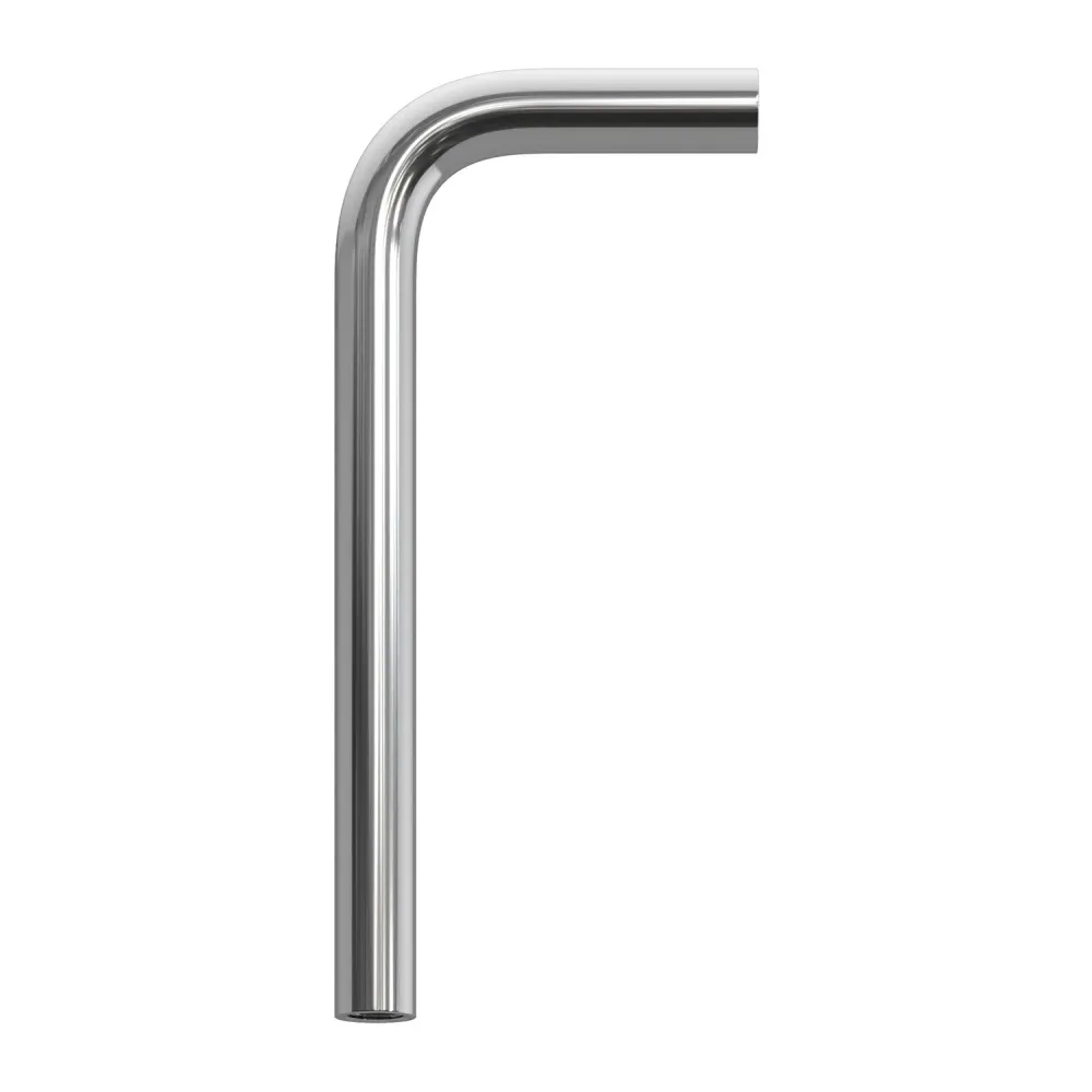 Tube d’extension courbé 14 cm en métal - Chrome