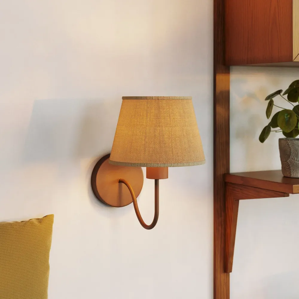 Tube d’extension courbé en S pour lampe, 16,5 cm en métal – Rouille foncée peinte
