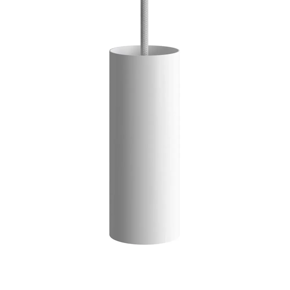 Tub-E12, tuyau spot avec douille double collet E12 - Blanc Mat