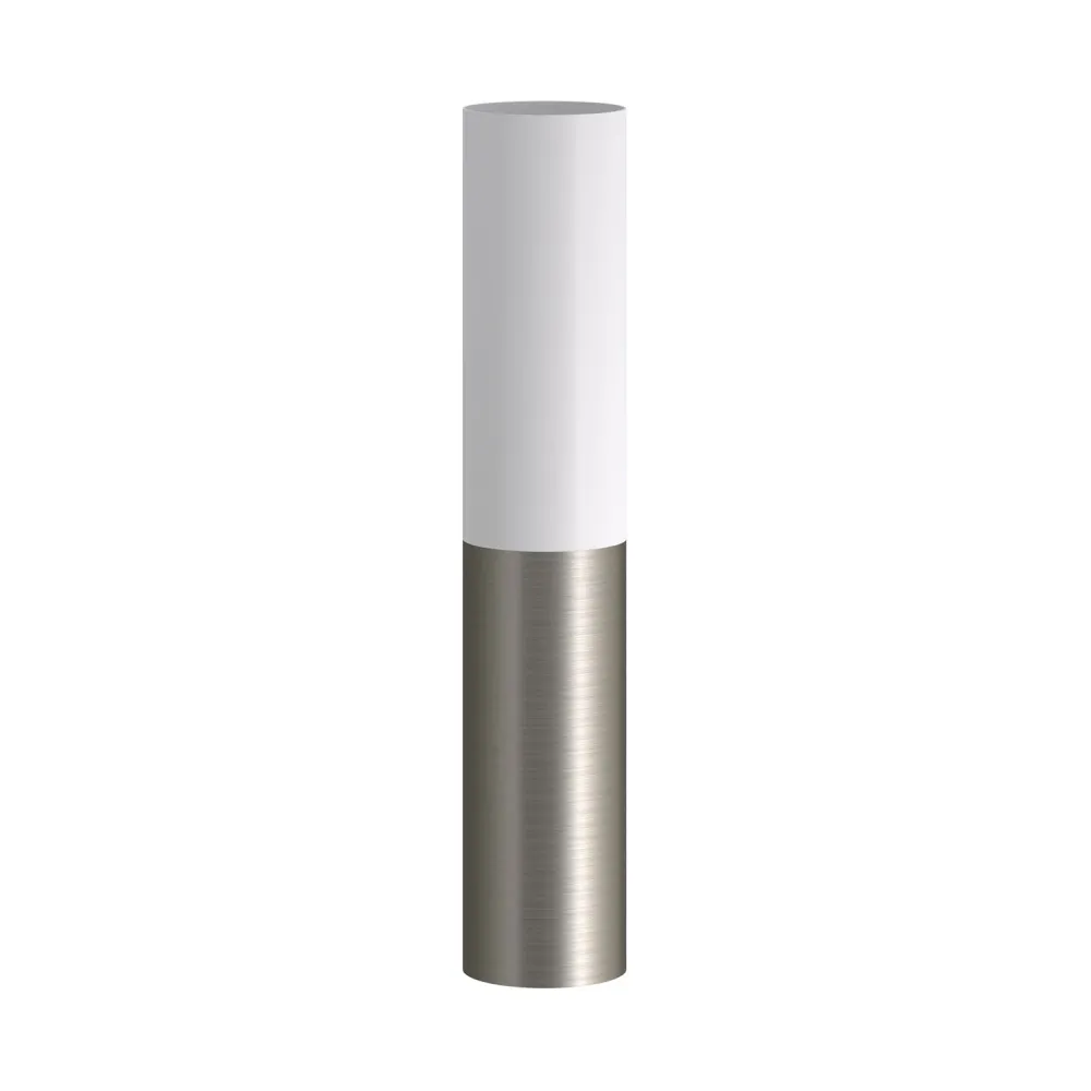 Tub-E14, tube en métal double pour spot avec douille double bague E14 - Blanc mat et Titane satiné
