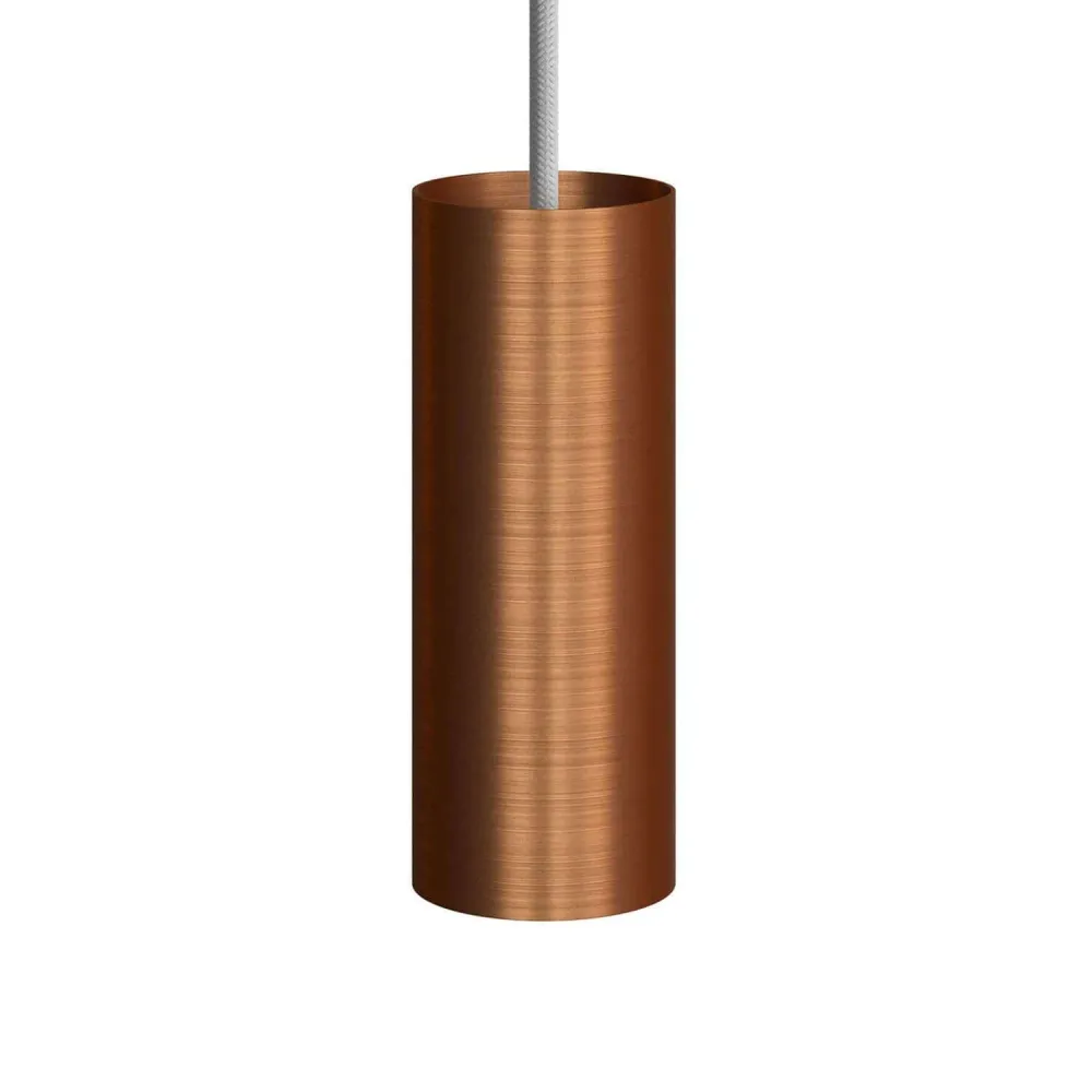 Tub-E14, tube en métal pour spot avec douille double bague E14 - Cuivre satiné