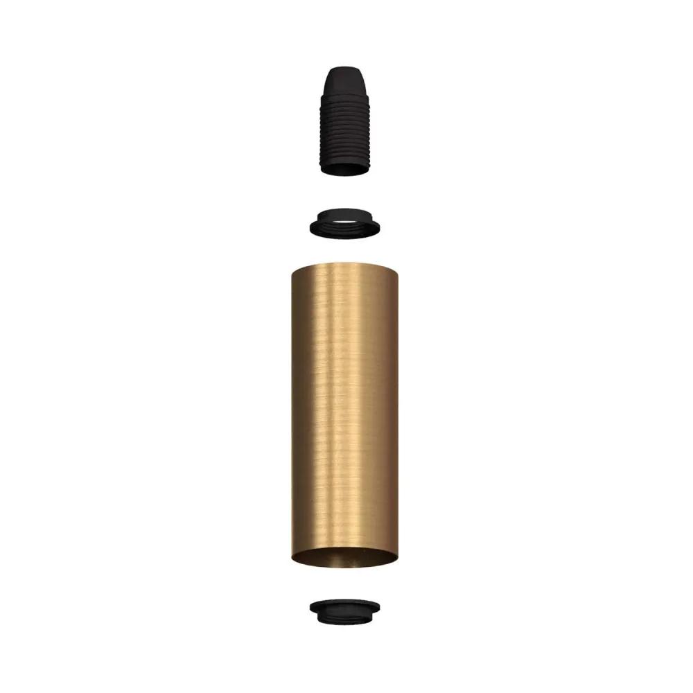 Tub-E14, tube en métal pour spot avec douille double bague E14 - Bronze satiné