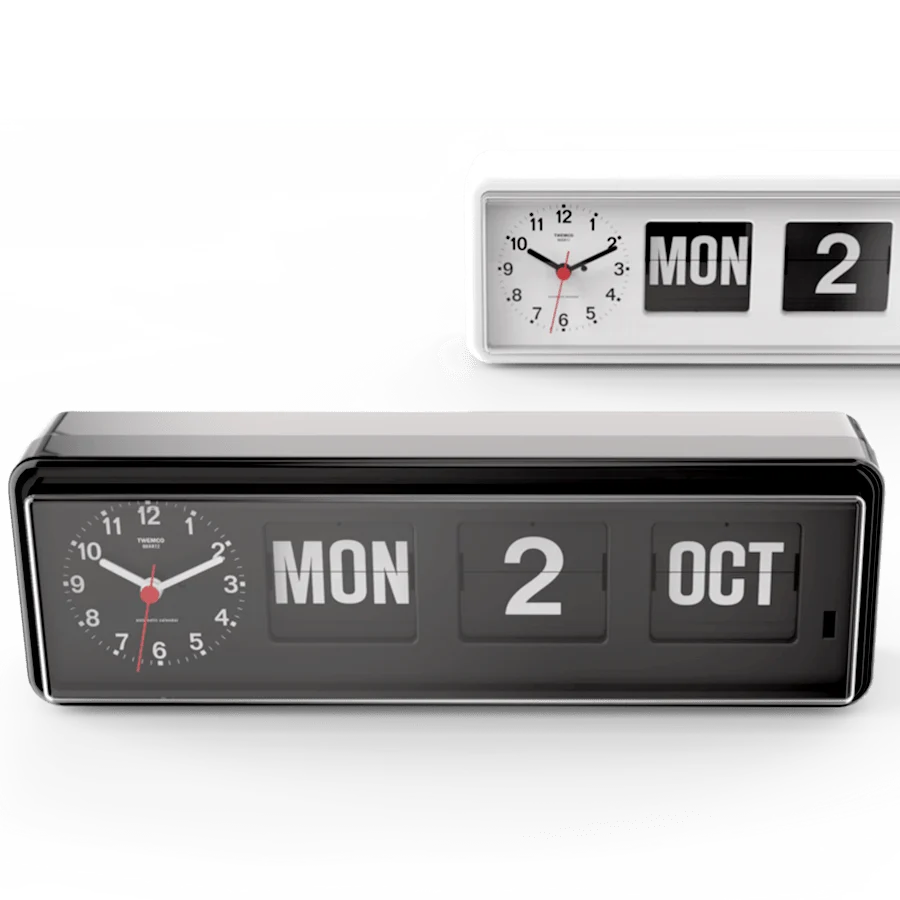 TWEMCO CALENDRIER FLIP HORLOGE BQ-38 NOIR