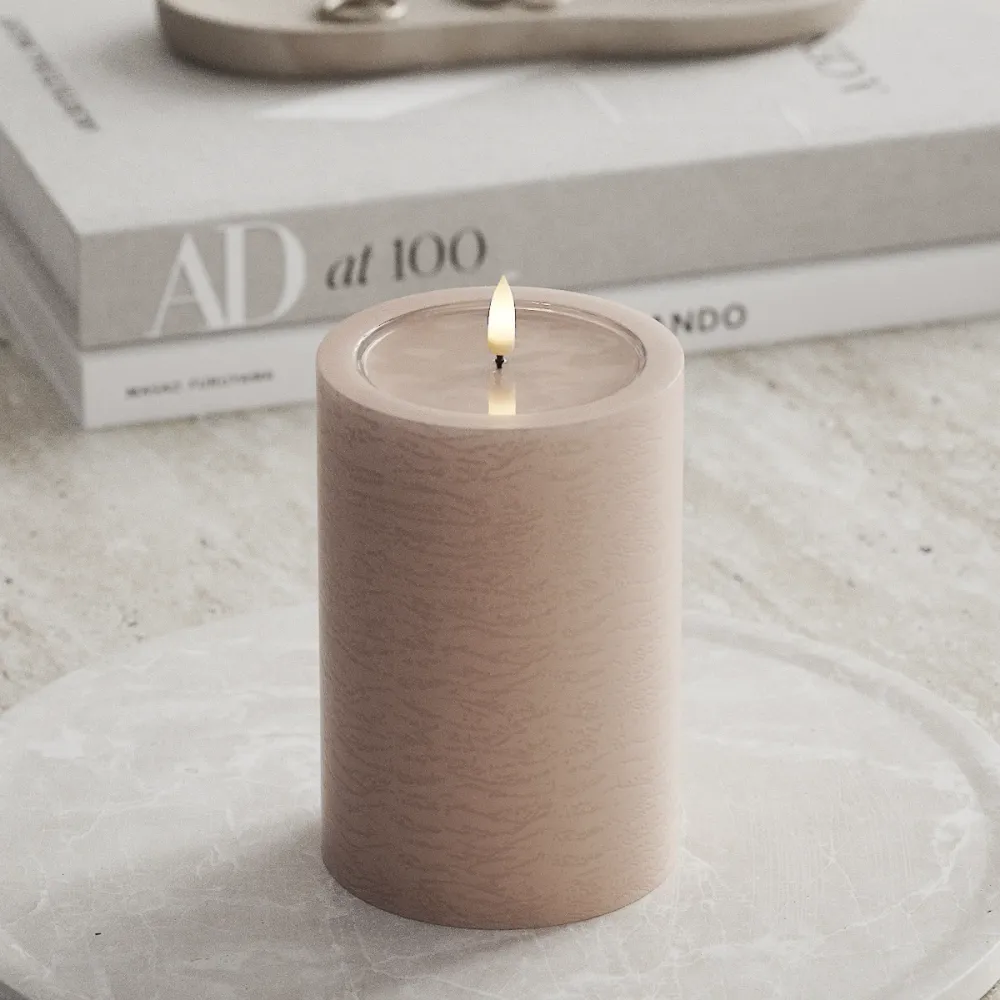 Unique LED Bougie pilier D 10 x 15 cm Rose