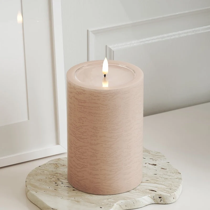 Unique LED Bougie pilier D 10 x 15 cm Rose