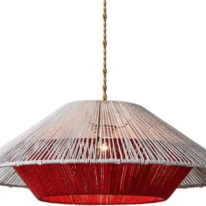 USMCPQVXN Lampe Suspendue En Corde de Chanvre Tissée À La Main Style Bohème Minimaliste Pour Îlot de Cuisine, Ferme Rurale...