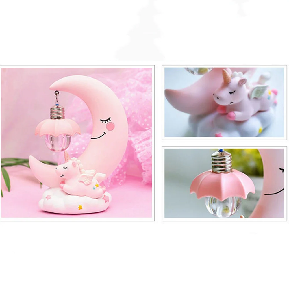TD® Veilleuse lunaire chambre enfants décoration intérieur luminaire chambre salon veilleuse lune résine Lumière LED rose...