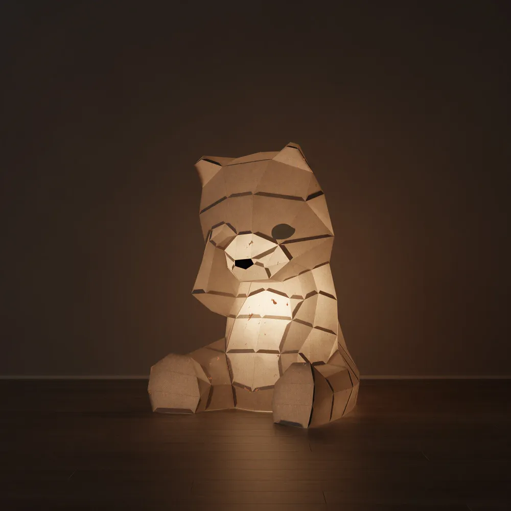 Veilleuse ourson en papier