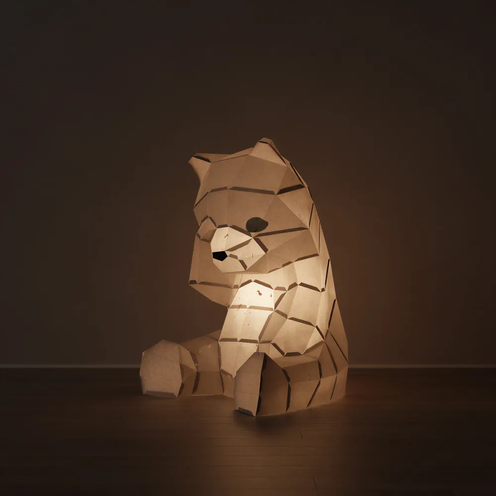 Veilleuse ourson en papier