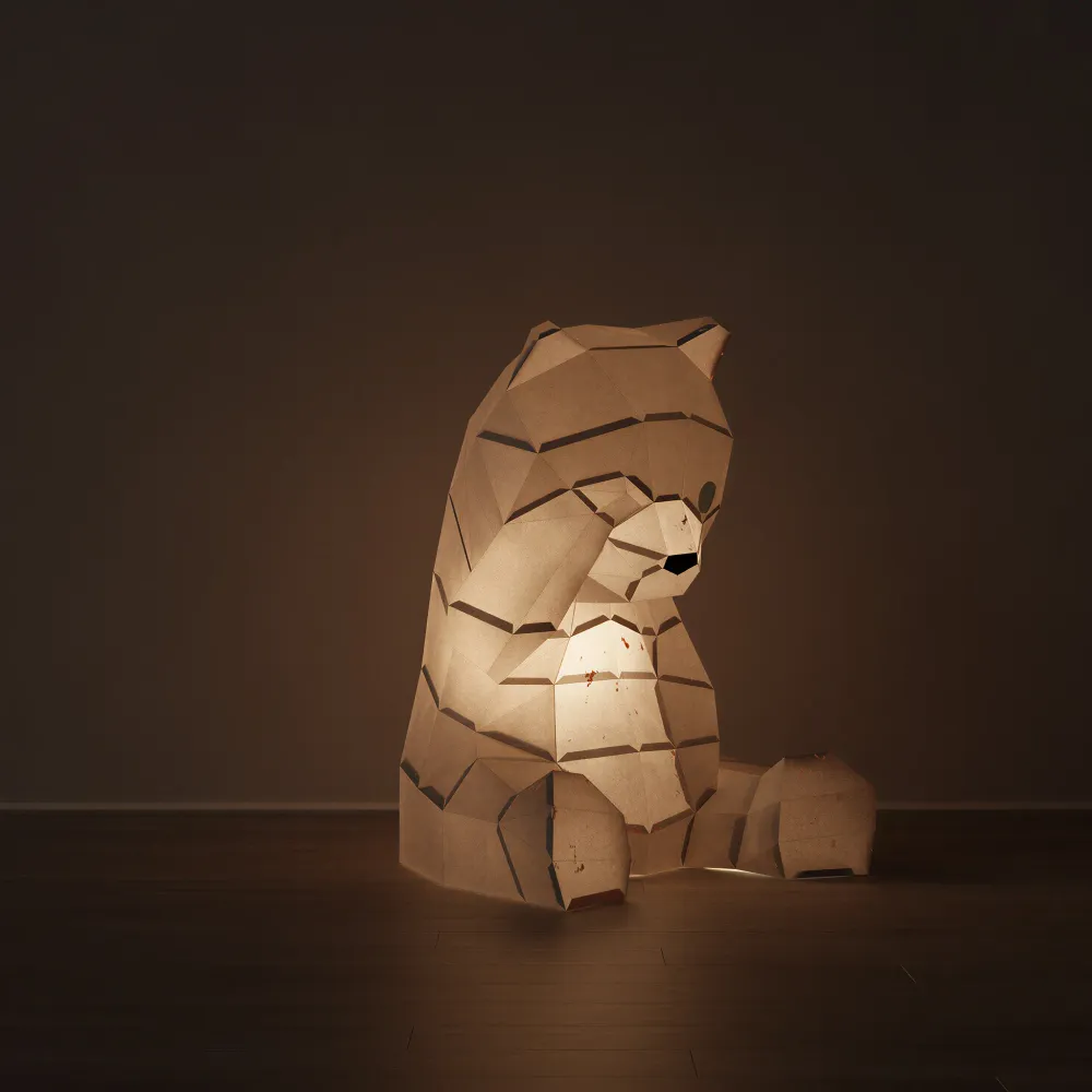 Veilleuse ourson en papier