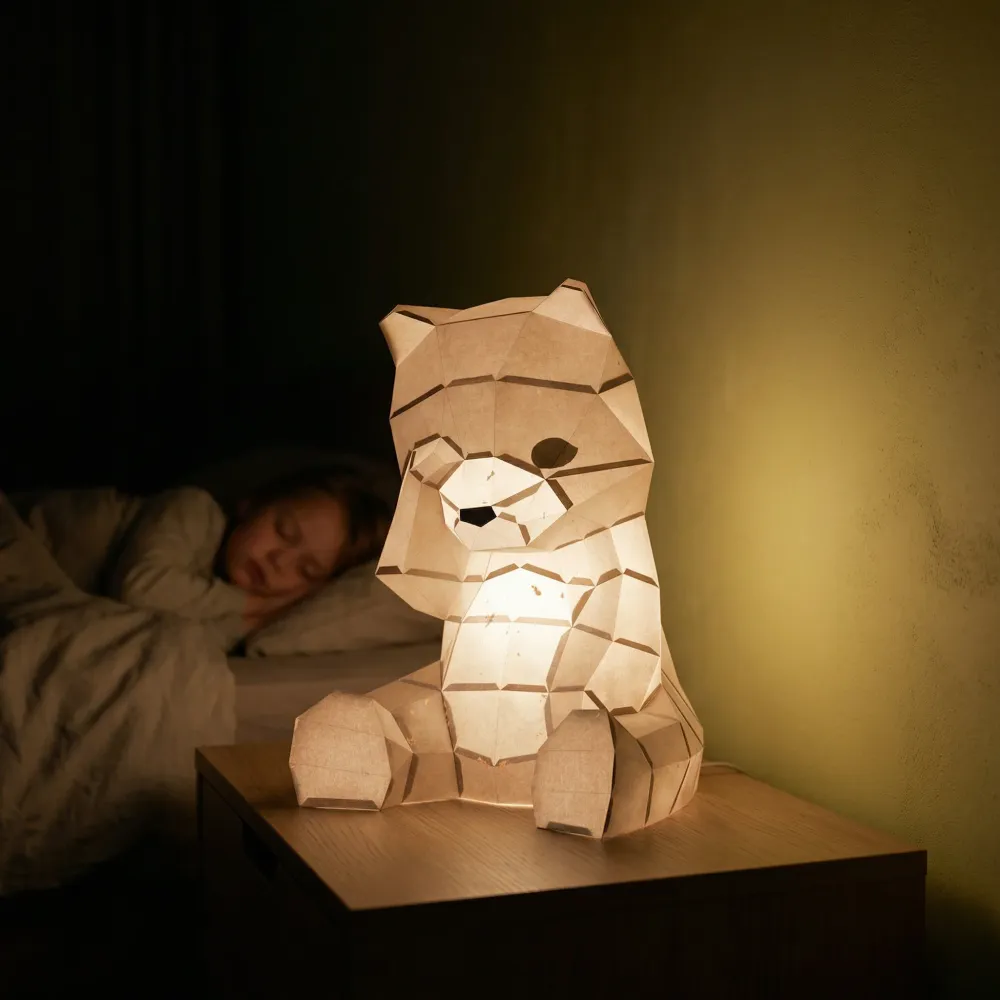 Veilleuse ourson en papier