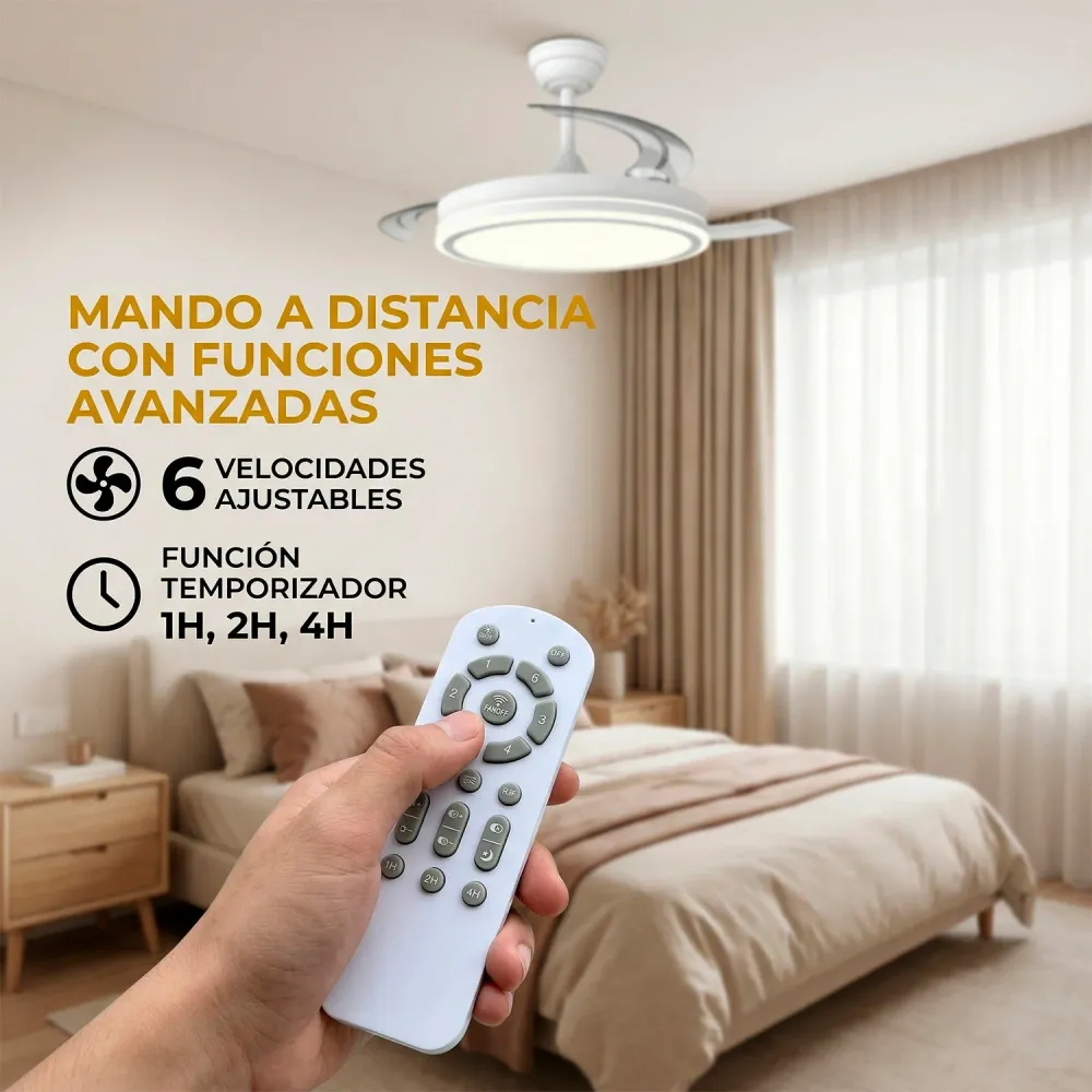 Ventilateur CC blanc 59 W 6980 lm