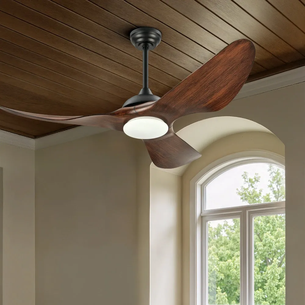 Ventilateur de plafond extérieur étanche CO-Z 52 avec éclairage LED à intensité variable et télécommande