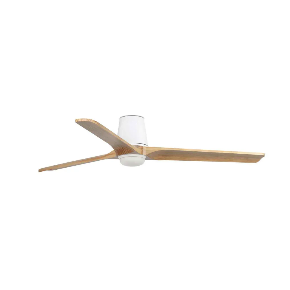 Ventilateur de plafond HEYWOOD TUB Ø 132 cm blanc : ventilation silencieuse, éclairage LED