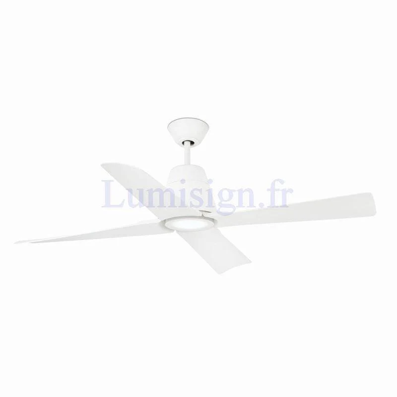 Ventilateur de plafond intérieur/extérieur TYPHOON blanc avec luminaire