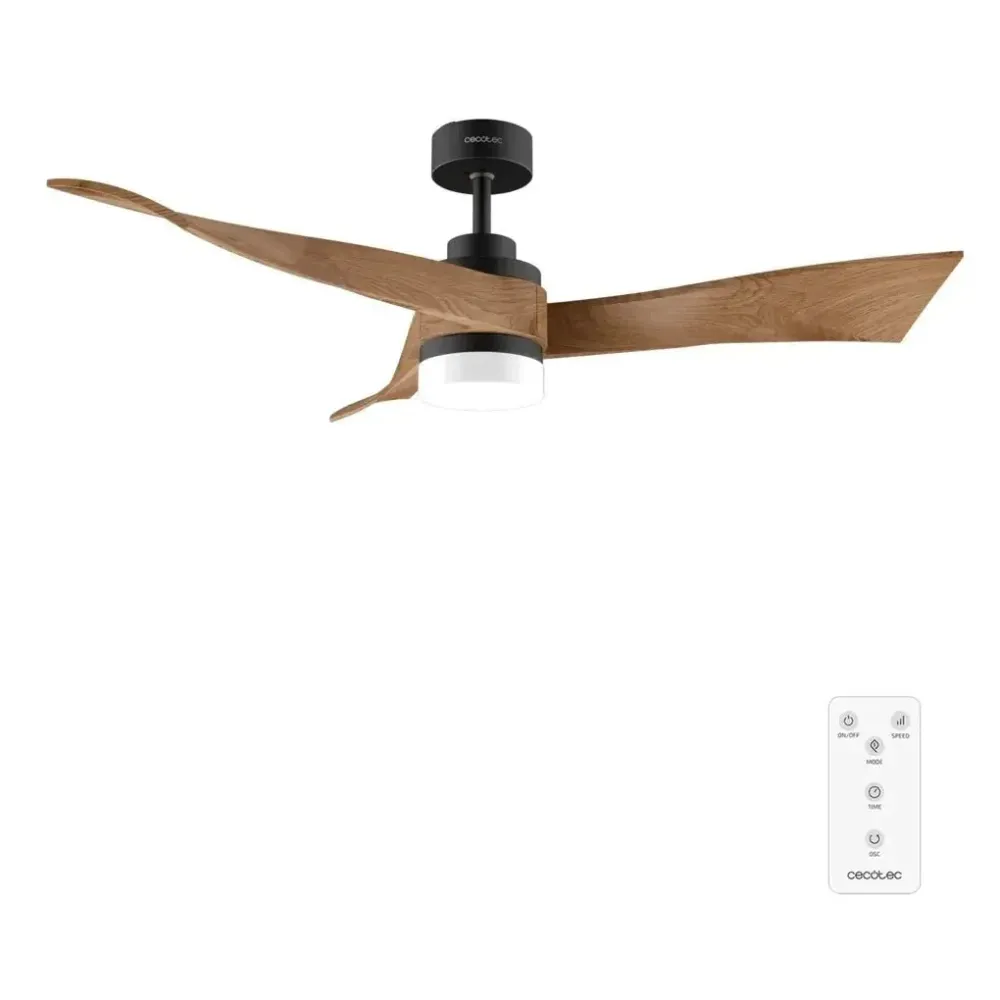 Ventilateur de plafond 52 pouces moteur DC lumière LED mode été hiver Cecotec
