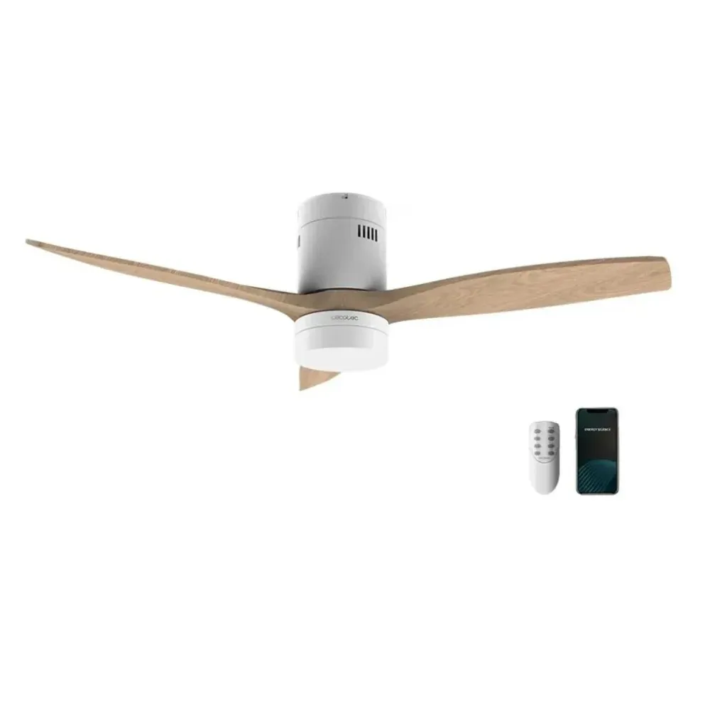 Ventilateur de plafond 52 pouces WiFi LED 6 vitesses mode été et hiver Cecotec
