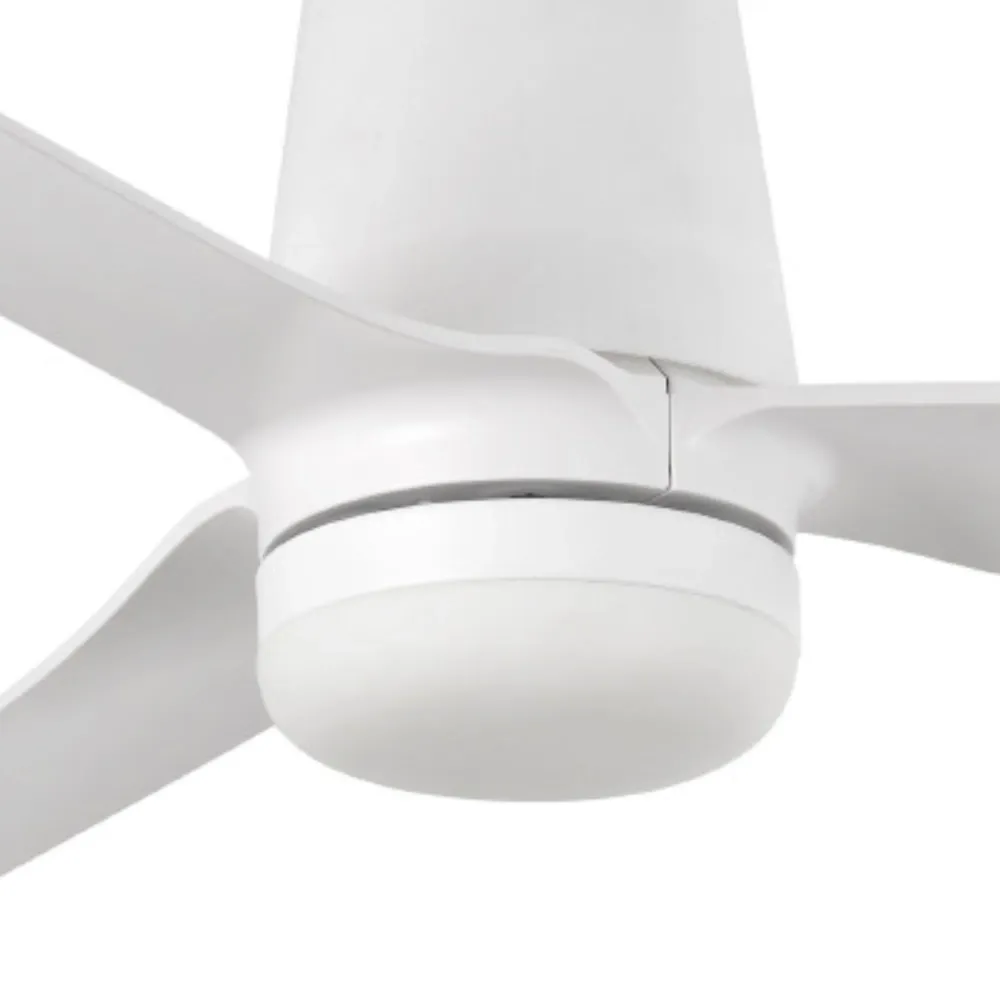 Ventilateur de plafond PUNT TUB Ø1300 mm blanc, silencieux avec éclairage LED dimmable