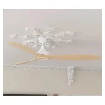 ventilateur de plafond réversible 132 cm 80 w couleur hêtre energysilence aero 590 cecotec