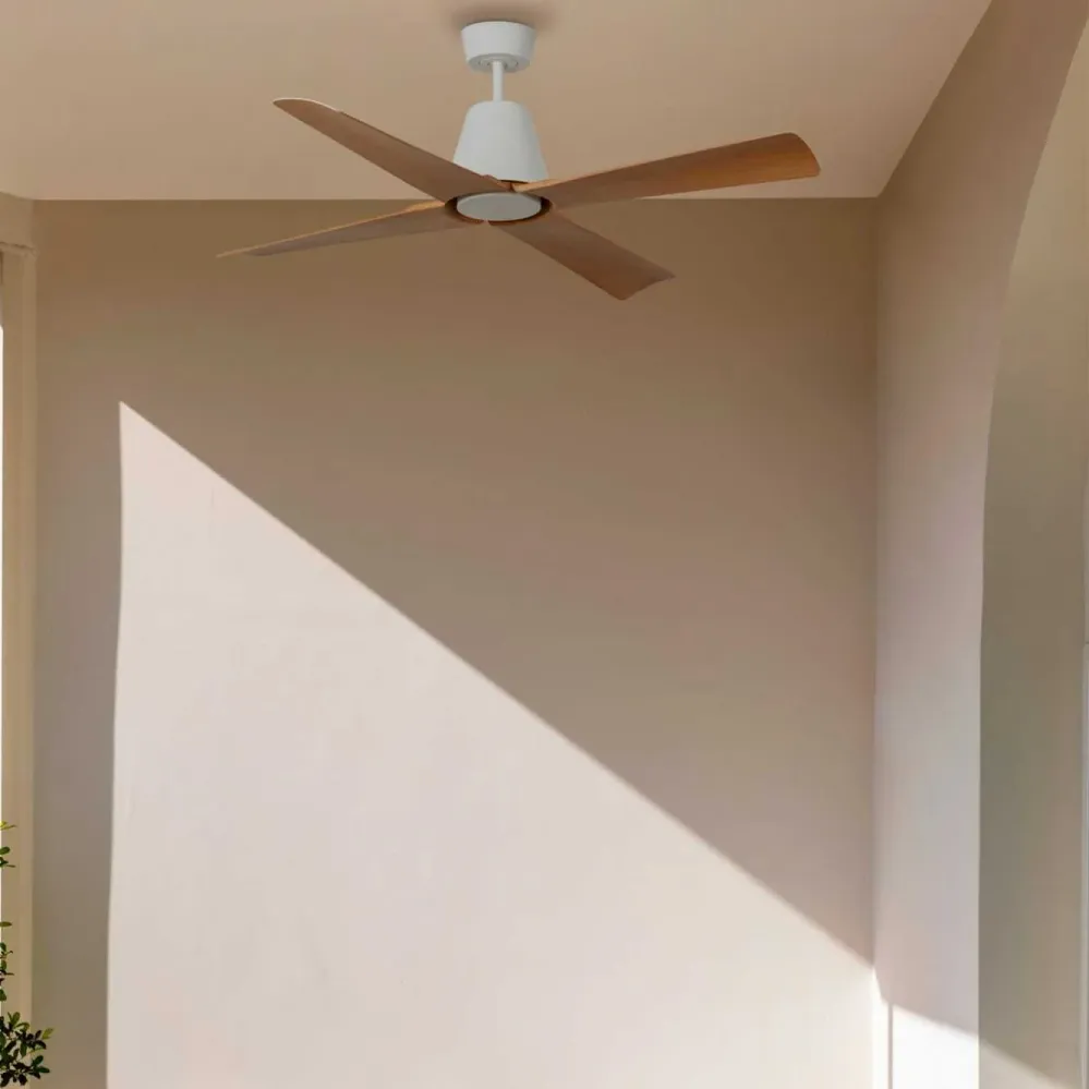 Ventilateur de plafond TYPHOON-M blanc/bois