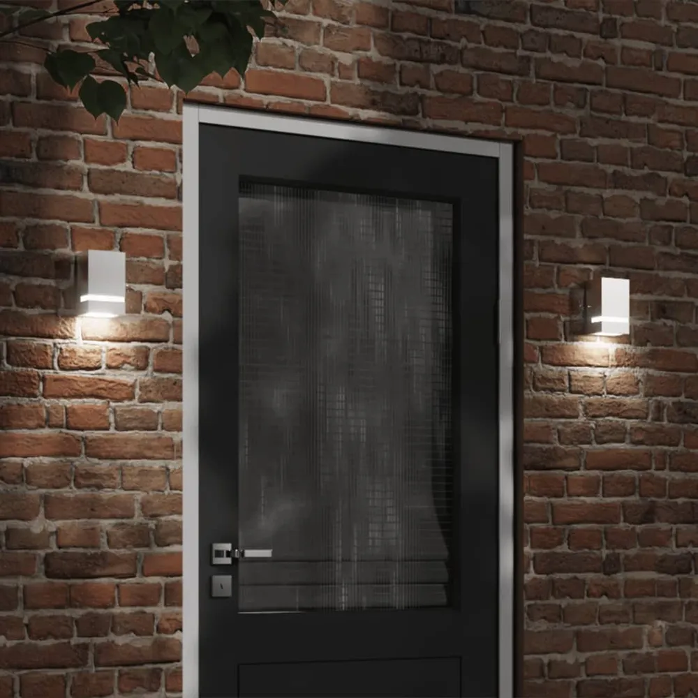 vidaXL Applique murale d'extérieur argenté acier inoxydable