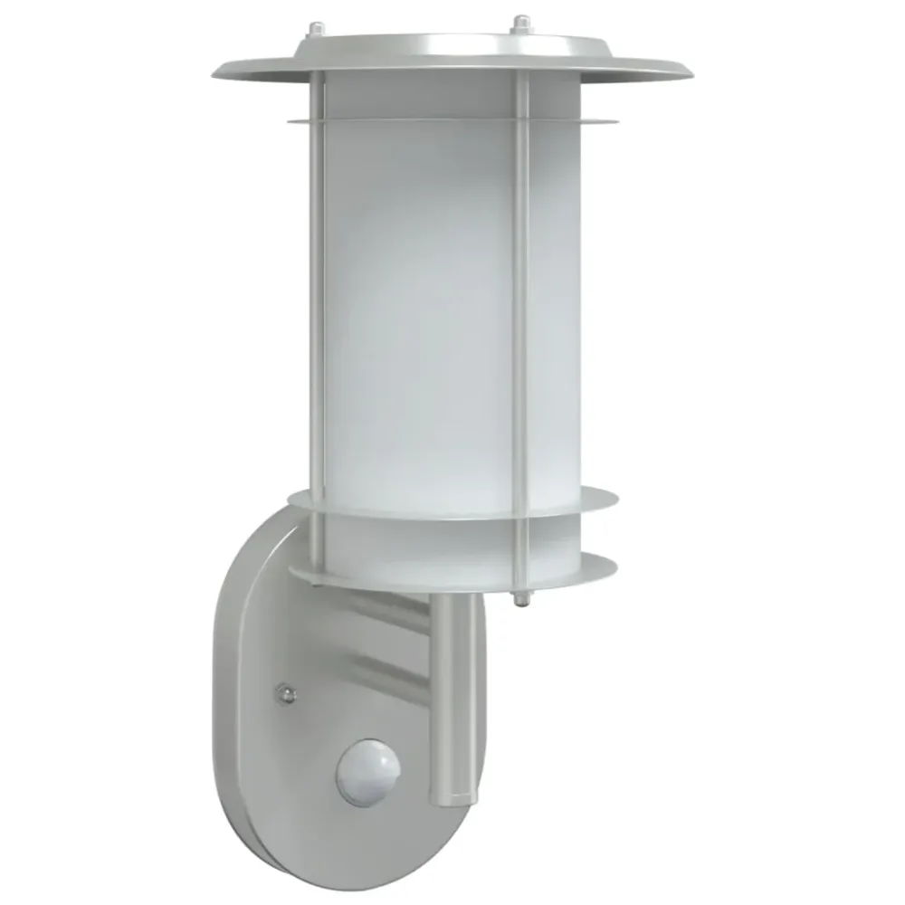vidaXL Applique murale d'extérieur et capteur argenté acier inoxydable
