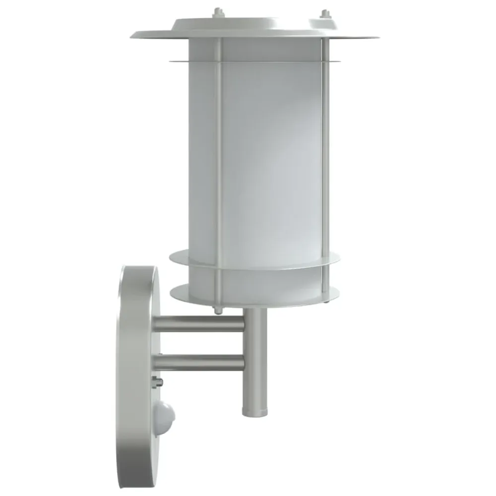 vidaXL Applique murale d'extérieur et capteur argenté acier inoxydable
