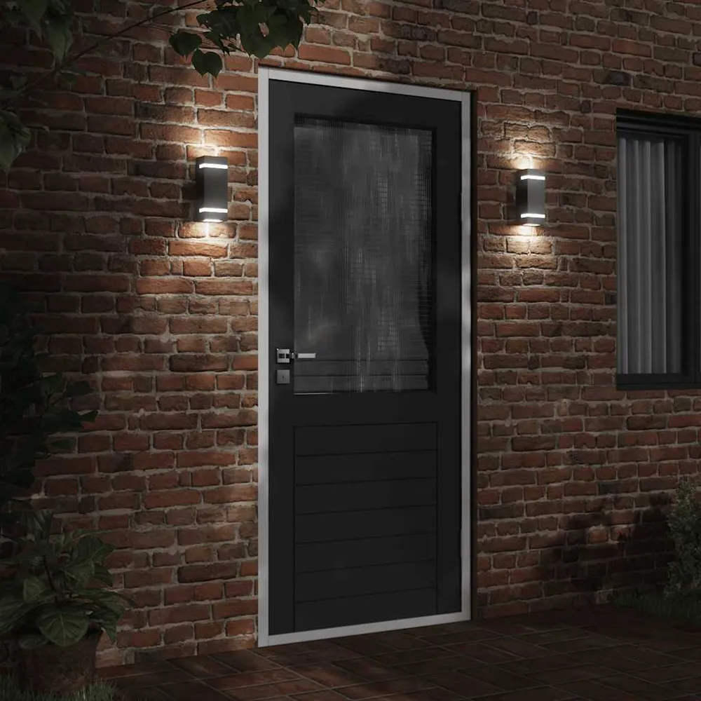 vidaXL Applique murale d'extérieur noir acier inoxydable