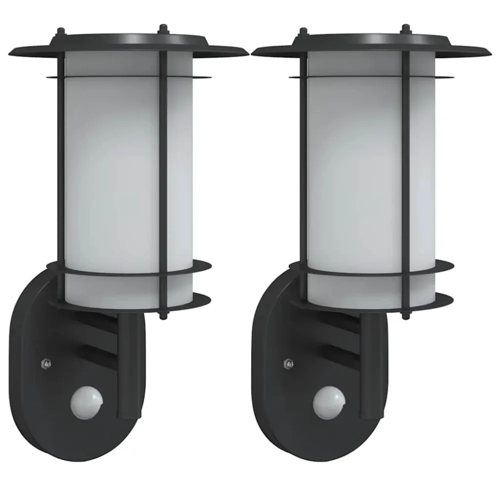 vidaXL Appliques murales d'extérieur et capteurs 2pcs acier inoxydable