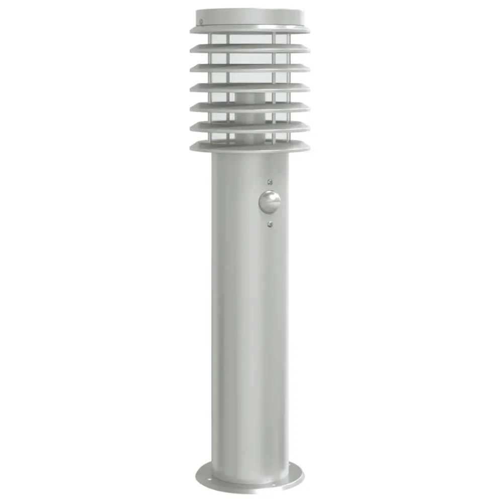 vidaXL Lampadaire d'extérieur avec capteur argenté acier inoxydable