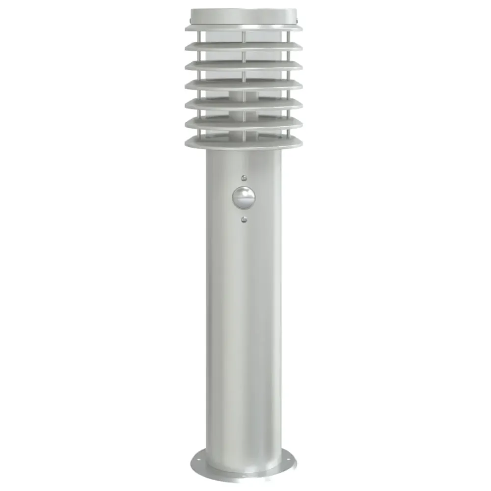 vidaXL Lampadaire d'extérieur avec capteur argenté acier inoxydable