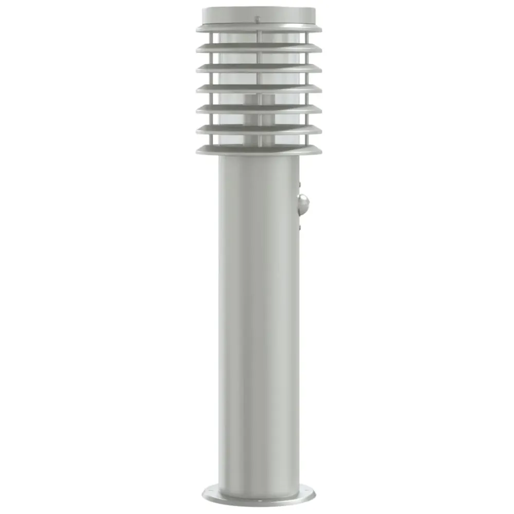vidaXL Lampadaire d'extérieur avec capteur argenté acier inoxydable
