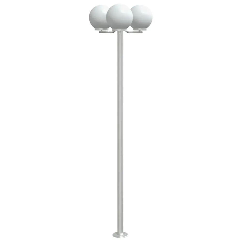 vidaXL Lampadaires d'extérieur 3 pcs argenté 215 cm acier inoxydable