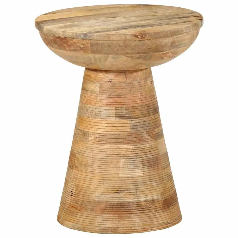vidaXL Table d'appoint Ø37x45 cm Bois de manguier Massif, Bout de canapé, Table d'appoint de canapé, Table de Lampe, Table...
