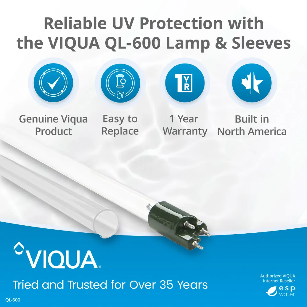 Kit de lampe UV et de manchon VIQUA QL-600 pour VP600 et VP600M