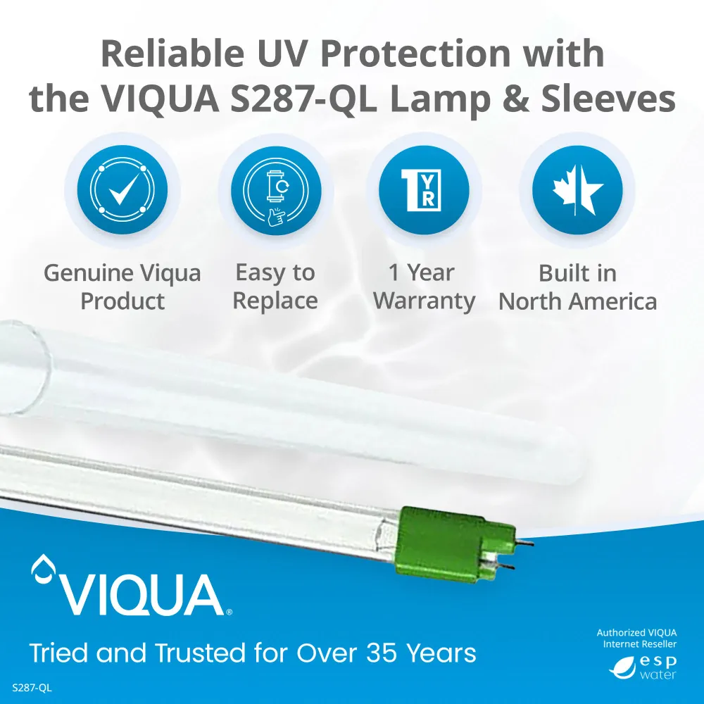 Kit de lampe UV et de manchon VIQUA S287-QL pour S1Q-PA, SSM-14, SC2.5
